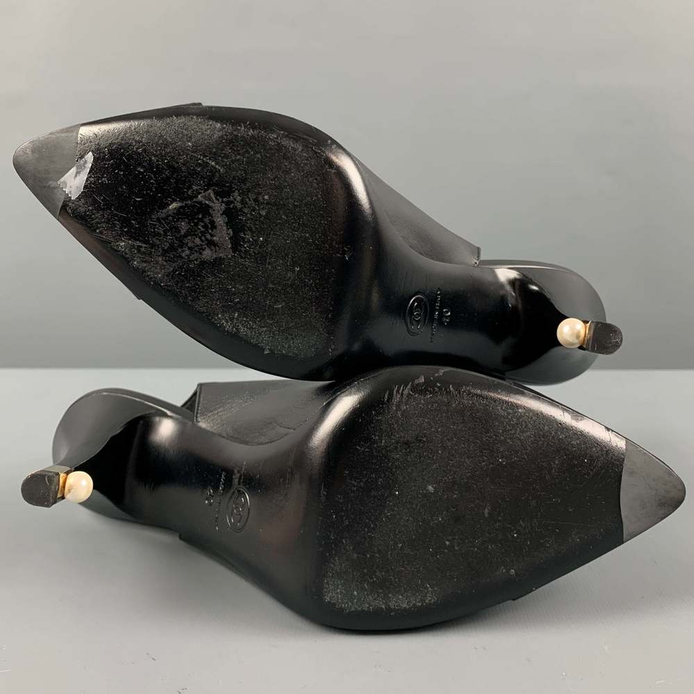 CHANEL Black Leather Slingback Pumps - Picture 7 of 10